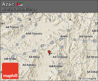 Shaded Relief Map of Azait