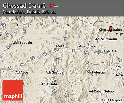 Shaded Relief Map of Chessad Dahrē