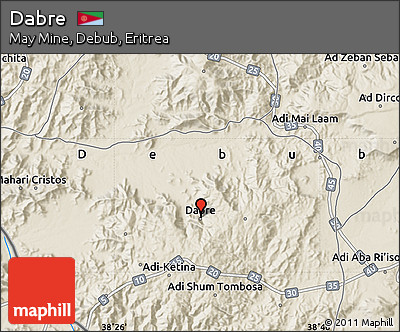Shaded Relief Map of Dabre