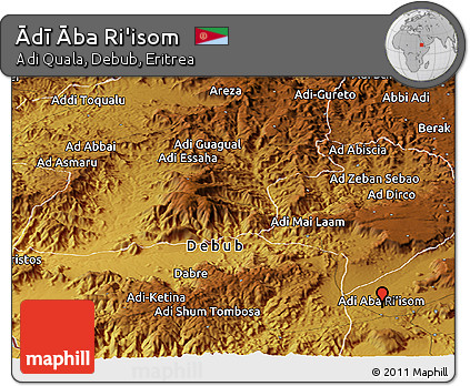 Physical Panoramic Map of Ādī Āba Ri'isom