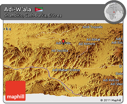 Physical Panoramic Map of Adi-W'ala