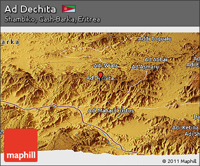 Physical Panoramic Map of Ad Dechita