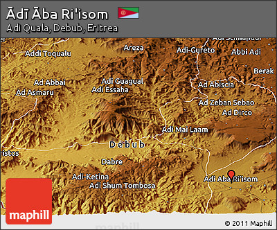 Physical Panoramic Map of Ādī Āba Ri'isom