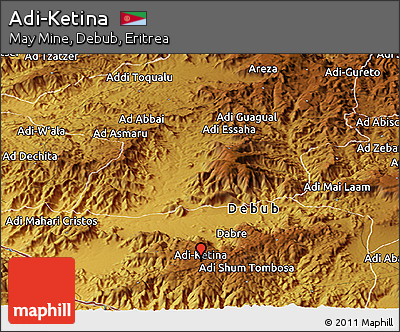 Physical Panoramic Map of Adi-Ketina