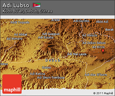 Physical Panoramic Map of Adi Lubso