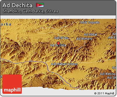 Physical Panoramic Map of Ad Dechita