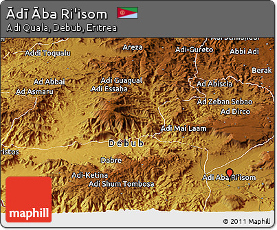 Physical Panoramic Map of Ādī Āba Ri'isom