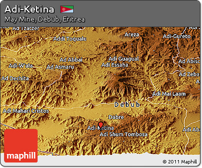 Physical Panoramic Map of Adi-Ketina