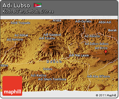 Physical Panoramic Map of Adi Lubso
