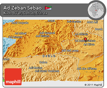 Political Panoramic Map of Ad Zeban Sebao