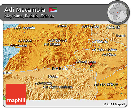 Political Panoramic Map of Adi Macambia
