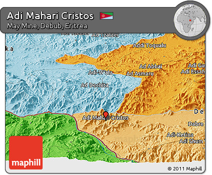 Political Panoramic Map of Adi Mahari Cristos