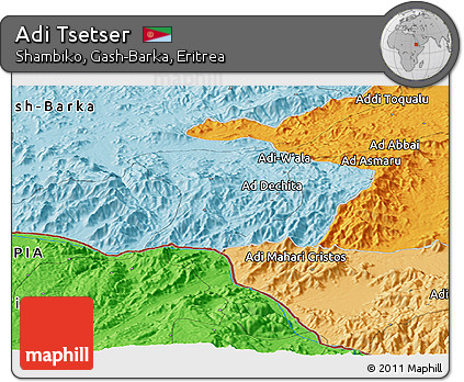 Political Panoramic Map of Adi Tsetser