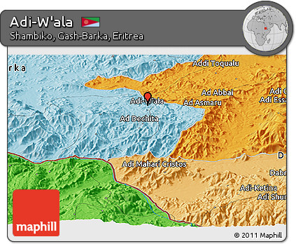 Political Panoramic Map of Adi-W'ala