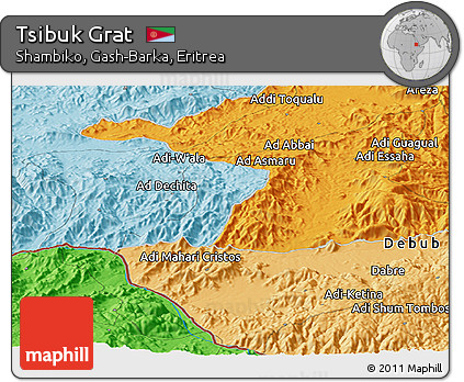 Political Panoramic Map of Tsibuk Grat