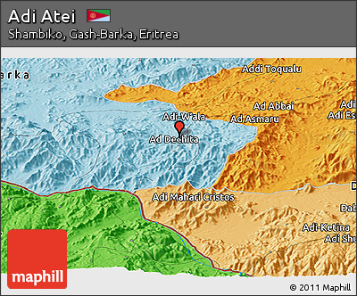 Political Panoramic Map of Adi Atei