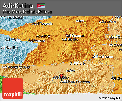 Political Panoramic Map of Adi-Ketina
