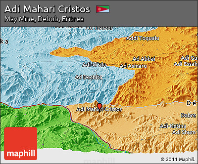 Political Panoramic Map of Adi Mahari Cristos