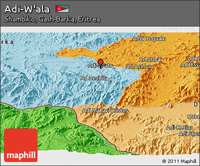 Political Panoramic Map of Adi-W'ala