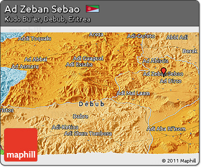 Political Panoramic Map of Ad Zeban Sebao