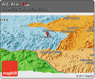 Political Panoramic Map of Adi Atei
