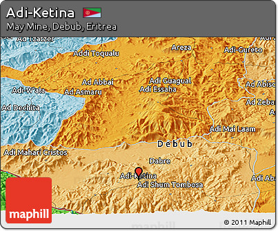 Political Panoramic Map of Adi-Ketina