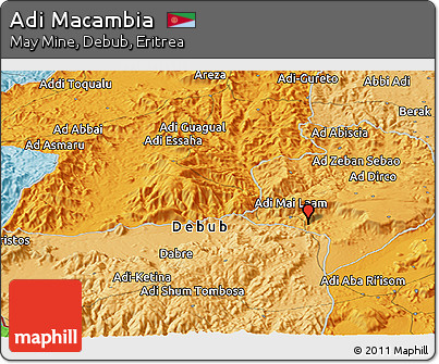 Political Panoramic Map of Adi Macambia