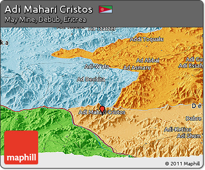 Political Panoramic Map of Adi Mahari Cristos