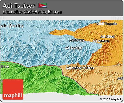Political Panoramic Map of Adi Tsetser