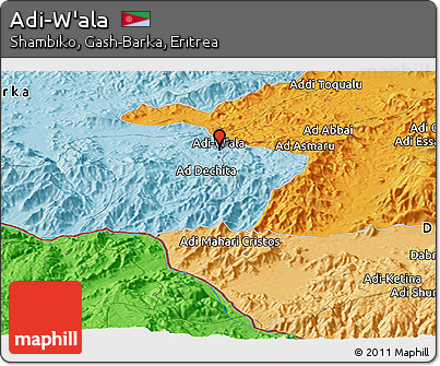Political Panoramic Map of Adi-W'ala