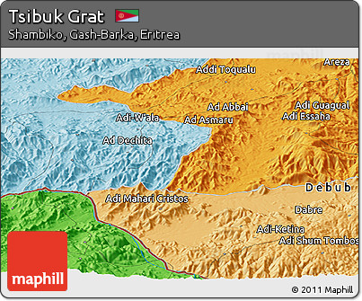 Political Panoramic Map of Tsibuk Grat