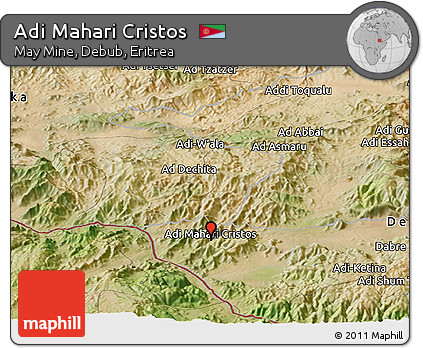Satellite Panoramic Map of Adi Mahari Cristos
