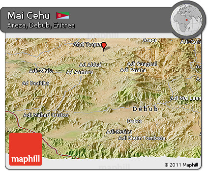 Satellite Panoramic Map of Mai Cehu