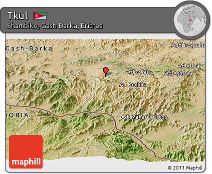 Satellite Panoramic Map of Tkul