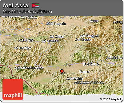 Satellite Panoramic Map of Mai Assa