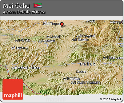 Satellite Panoramic Map of Mai Cehu
