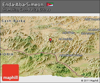 Satellite Panoramic Map of Enda-Aba-Simeon