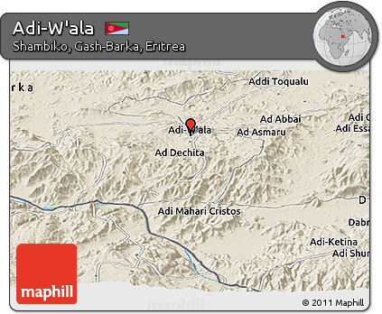 Shaded Relief Panoramic Map of Adi-W'ala