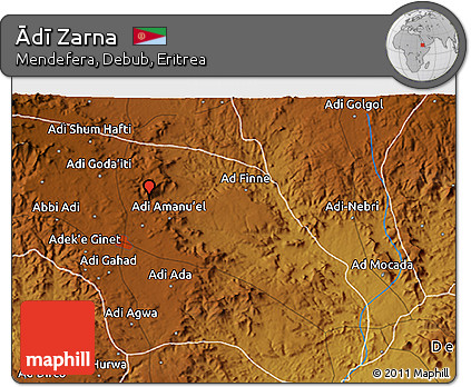 Physical 3D Map of Ādī Zarna