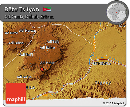 Physical 3D Map of Bēte Ts'iyon