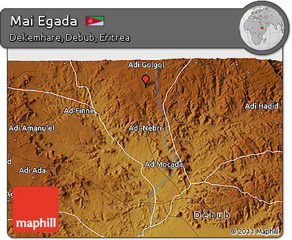 Physical 3D Map of Mai Egada