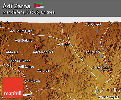 Physical 3D Map of Ādī Zarna
