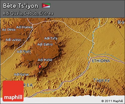 Physical 3D Map of Bēte Ts'iyon