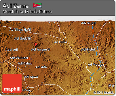 Physical 3D Map of Ādī Zarna
