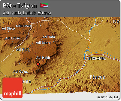 Physical 3D Map of Bēte Ts'iyon