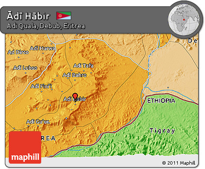 Political 3D Map of Ādī Hābir