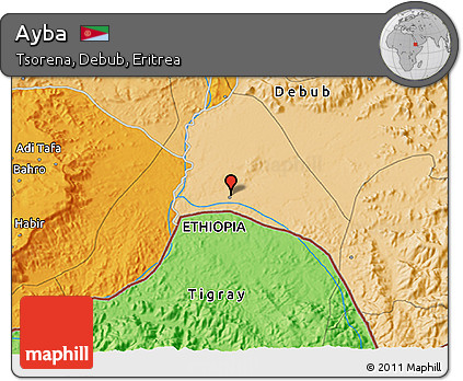 Political 3D Map of Ayba