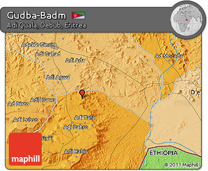 Political 3D Map of Gudba-Badm