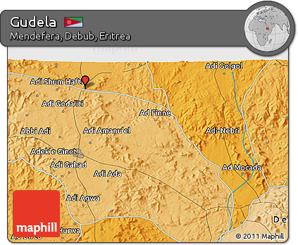 Political 3D Map of Gudela