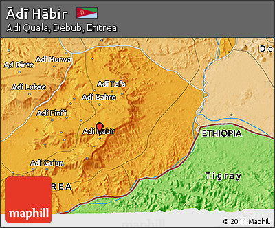 Political 3D Map of Ādī Hābir